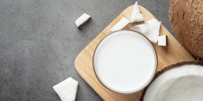 glass of coconut milk